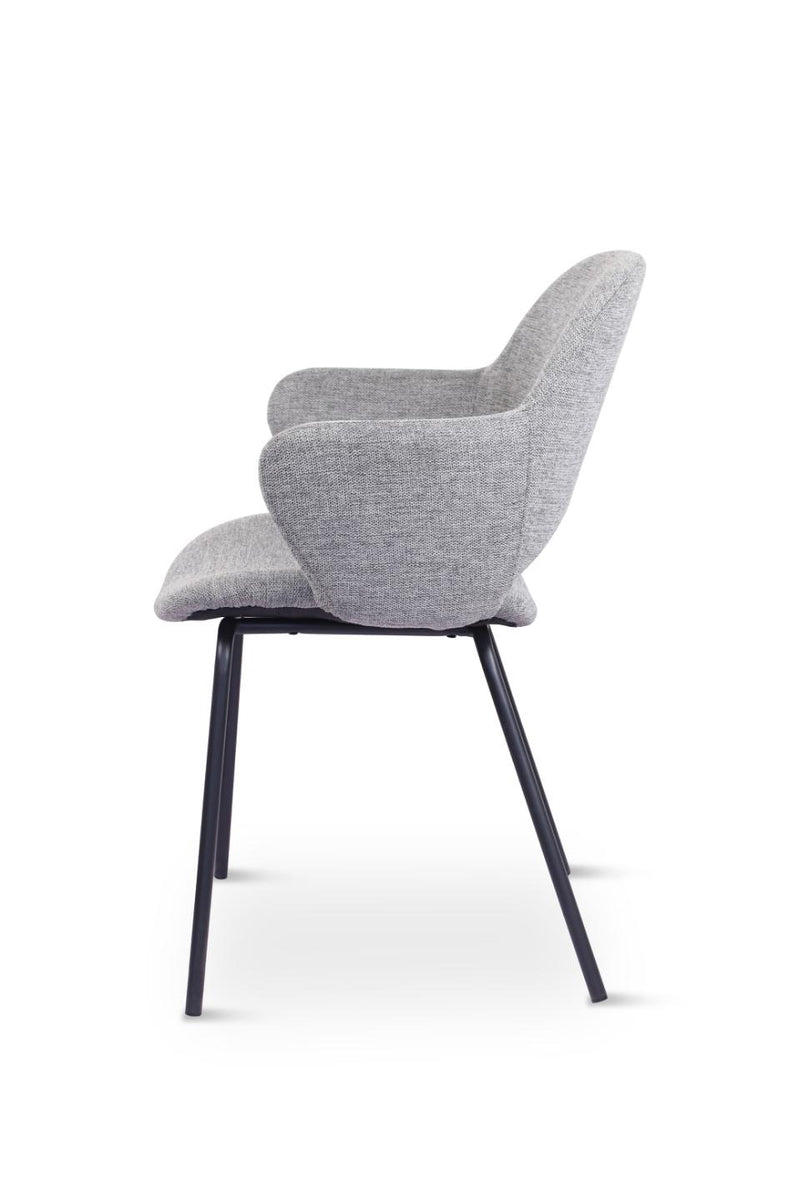 Rowley Spisebordsstol Grå, 58x58x82,5 cm, Sæt af 2