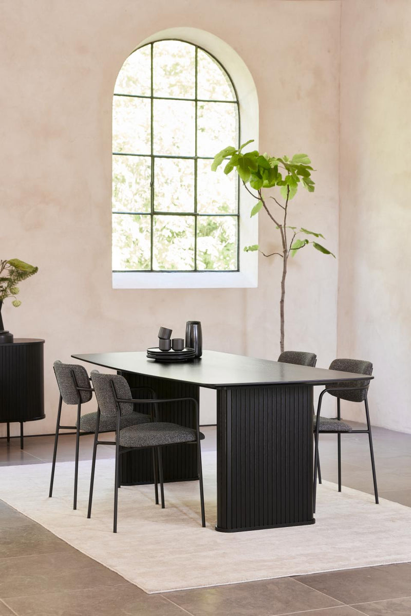 Zama stol, mørkegrå melange, sort, Sæt af 2