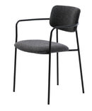 Zama stol, mørkegrå melange, sort - Sæt af 2