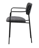 Zama stol, mørkegrå melange, sort - Sæt af 2