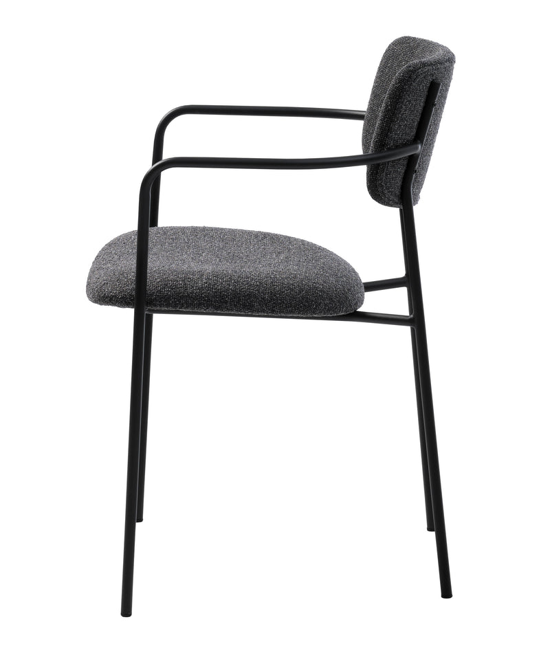 Zama stol, mørkegrå melange, sort - Sæt af 2