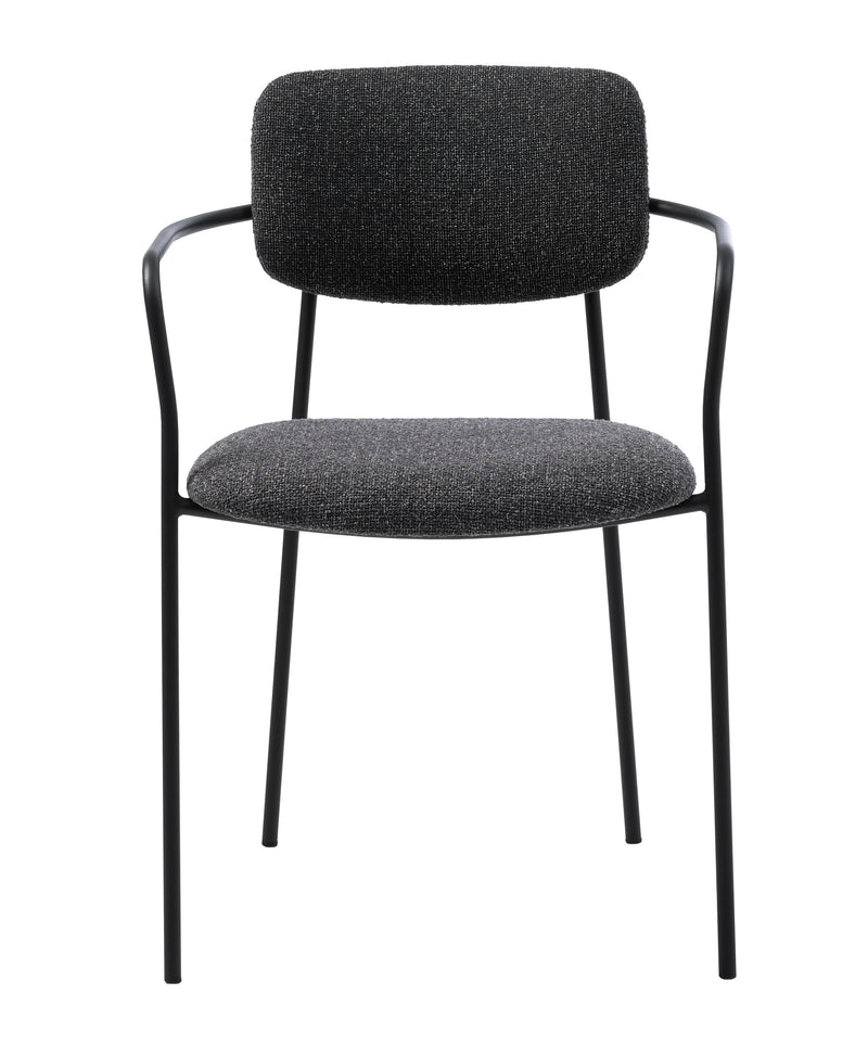 Zama stol, mørkegrå melange, sort - Sæt af 2