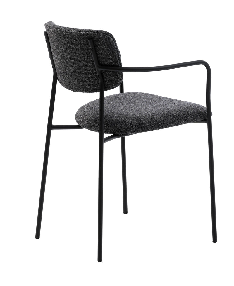 Zama stol, mørkegrå melange, sort - Sæt af 2