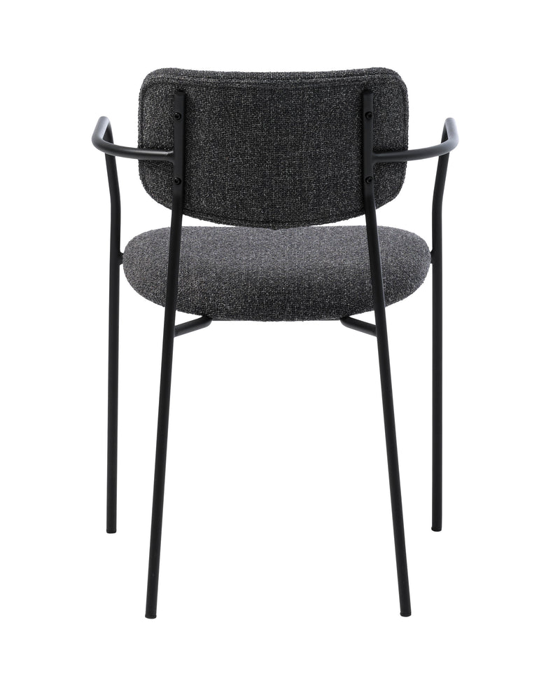 Zama stol, mørkegrå melange, sort - Sæt af 2