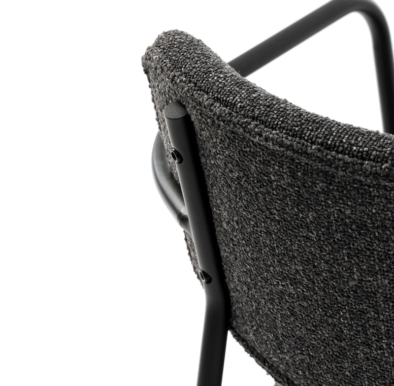 Zama stol, mørkegrå melange, sort - Sæt af 2