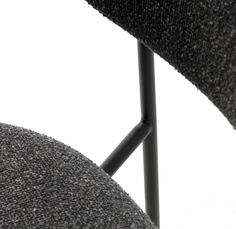 Zama stol, mørkegrå melange, sort - Sæt af 2