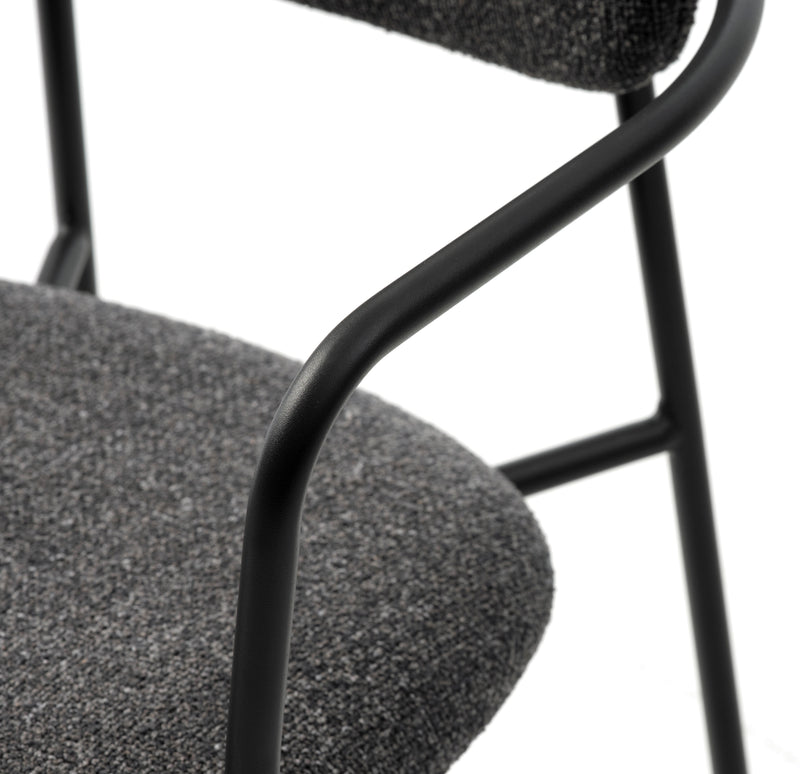 Zama stol, mørkegrå melange, sort - Sæt af 2