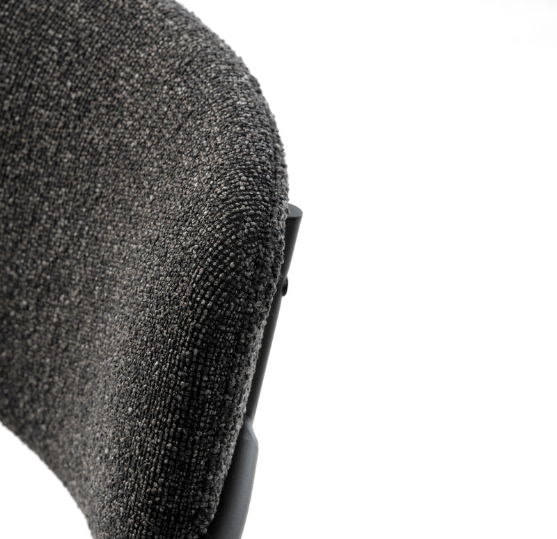 Zama stol, mørkegrå melange, sort - Sæt af 2