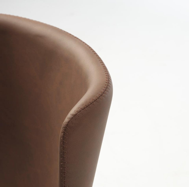 Teslin Spisebordsstol, Tan PU, 48,5x54,5x82 cm - Sæt af 2