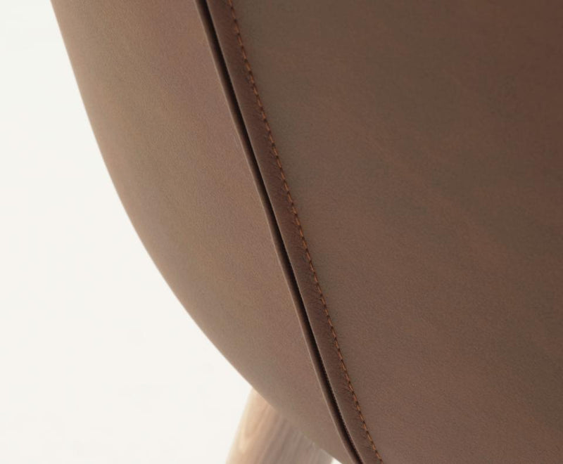 Teslin Spisebordsstol, Tan PU, 48,5x54,5x82 cm - Sæt af 2