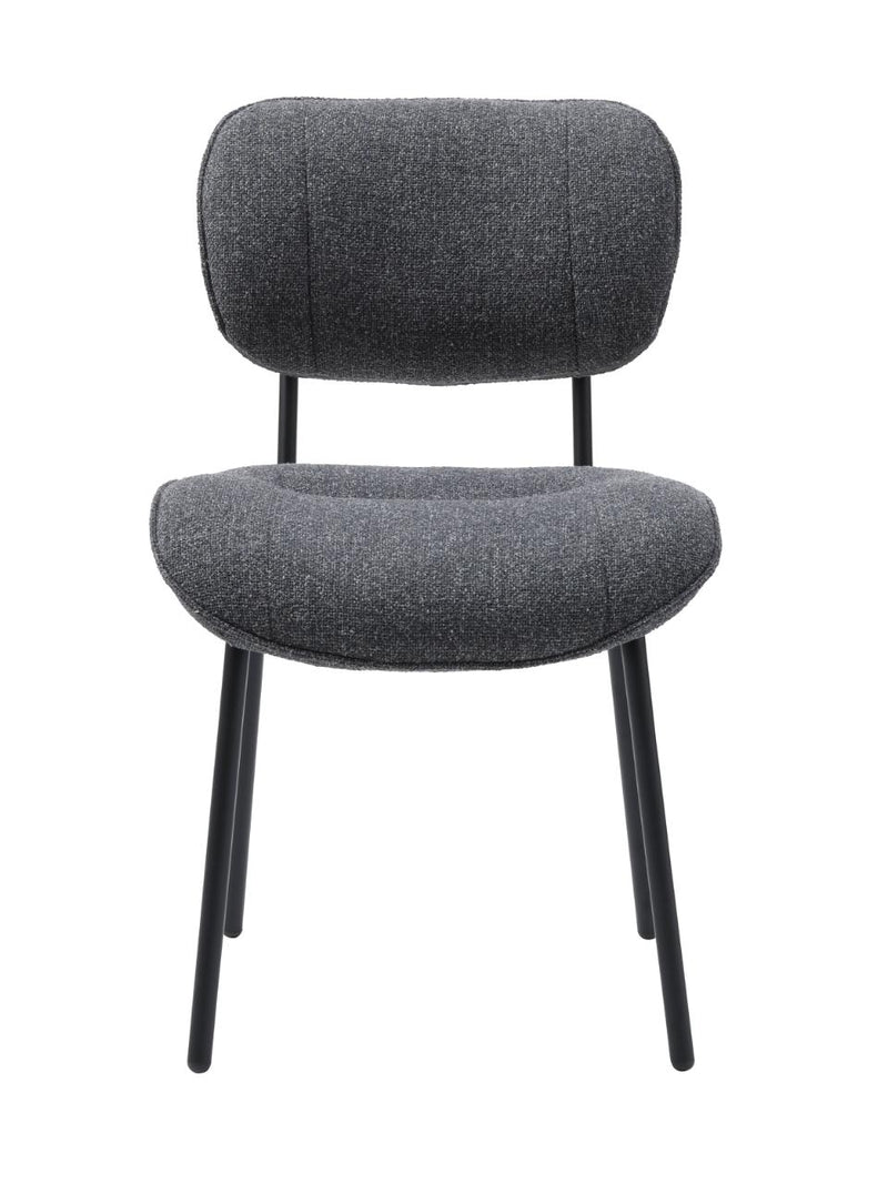 Sæt af 2 stk - Buffalo stol, mørkegrå melange stof