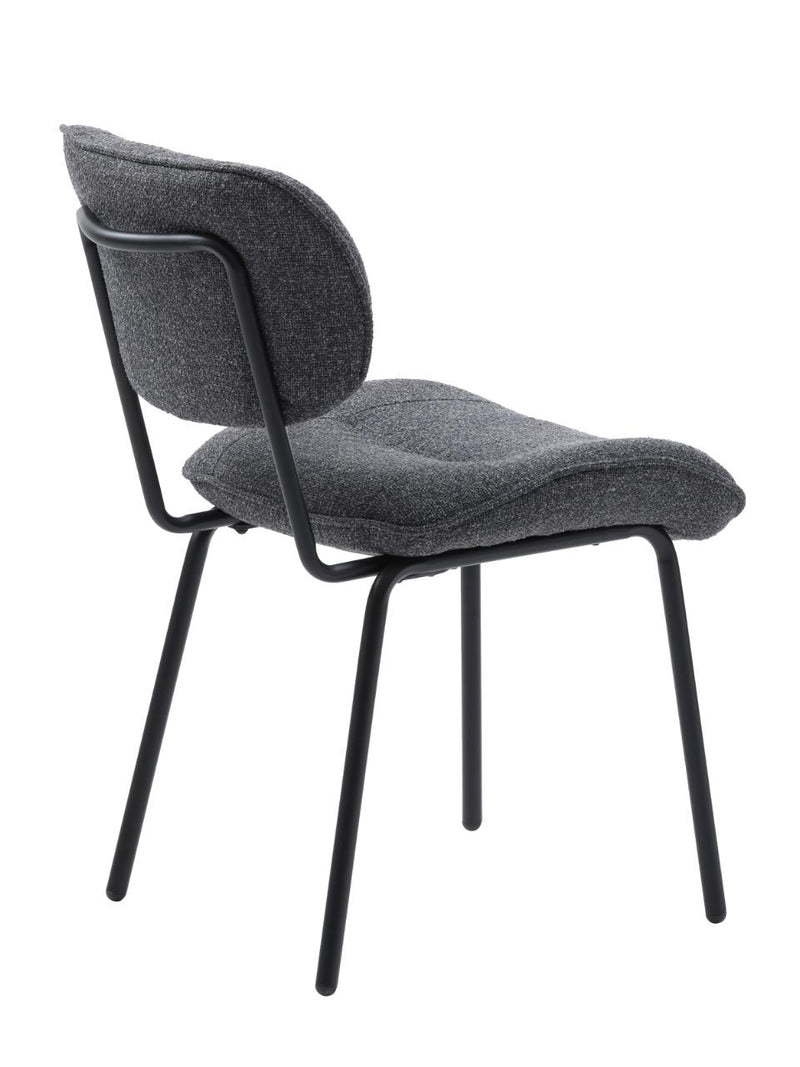 Sæt af 2 stk - Buffalo stol, mørkegrå melange stof