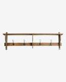 Nordal - CARONU hylde, 4 kroge, genbrugstræ - natur