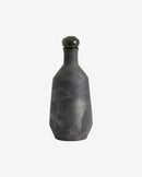 Nordal - JUNIPER flaske med låg, terrakotta – sort – Ø11 × H30 cm