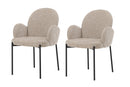 Venture Home Blom Dining Chair 2-Pack - Black Steel / Beige Fabric - Bolig og Haven