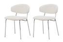 Venture Home Chico Dining Chair 2-Pack - Steel Chrome Legs / White Boucle - Bolig og Haven
