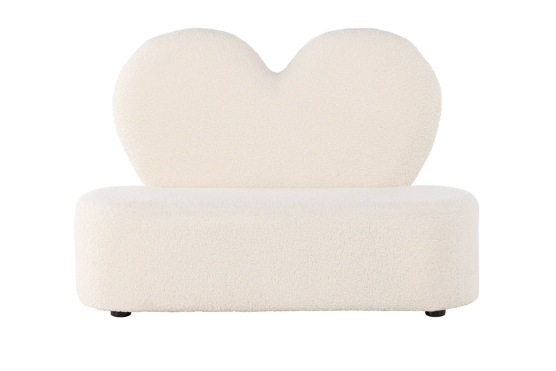 Venture Home - Kids Flower Sofa – Beige teddy – 99×36×65 cm