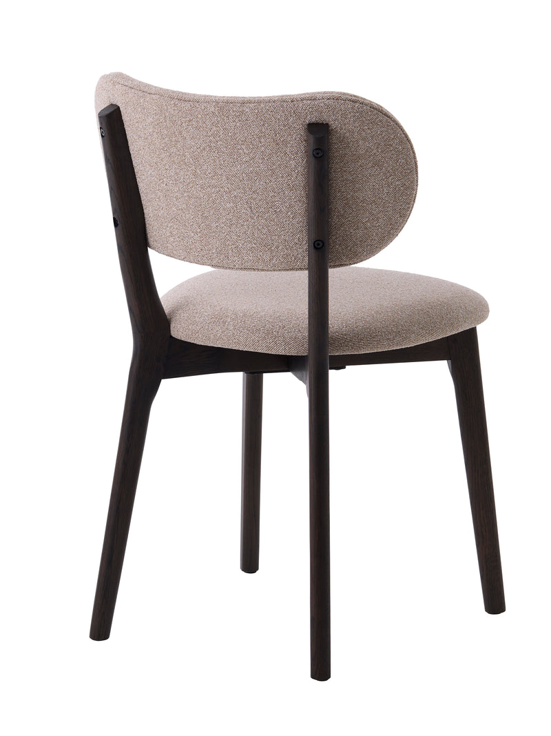 Stilo Spisebordsstol, Sand, mørk stel, 49x54x80 cm - Sæt af 2