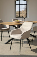 Nolan Spisebordsstol, Sand, 58x59,5x84 cm, Sæt af 2