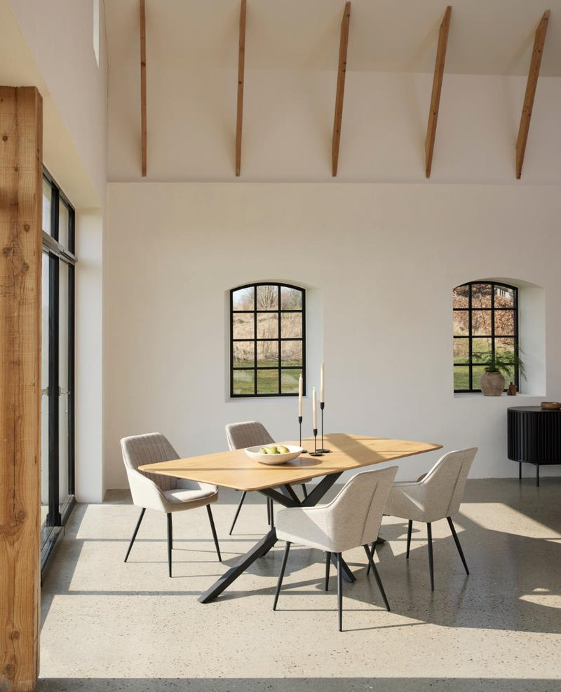 Nolan Spisebordsstol, Sand, 58x59,5x84 cm, Sæt af 2