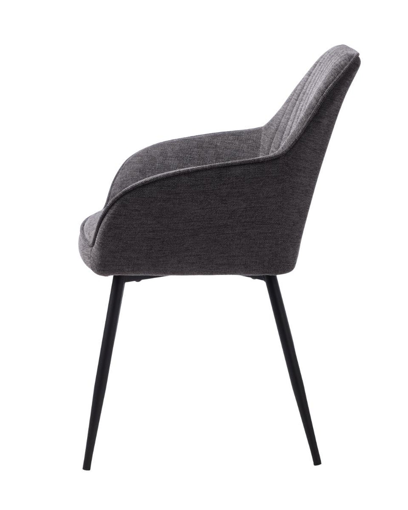 Nolan Spisebordsstol, Mørkegrå, 58x59,5x84 cm, Sæt af 2