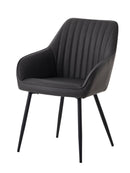 Nolan Spisebordsstol, Mørkegrå PU, 58x59,5x84 cm, Sæt af 2