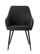 Nolan Spisebordsstol, Mørkegrå PU, 58x59,5x84 cm, Sæt af 2