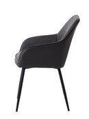 Nolan Spisebordsstol, Mørkegrå PU, 58x59,5x84 cm, Sæt af 2