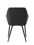 Nolan Spisebordsstol, Mørkegrå PU, 58x59,5x84 cm, Sæt af 2