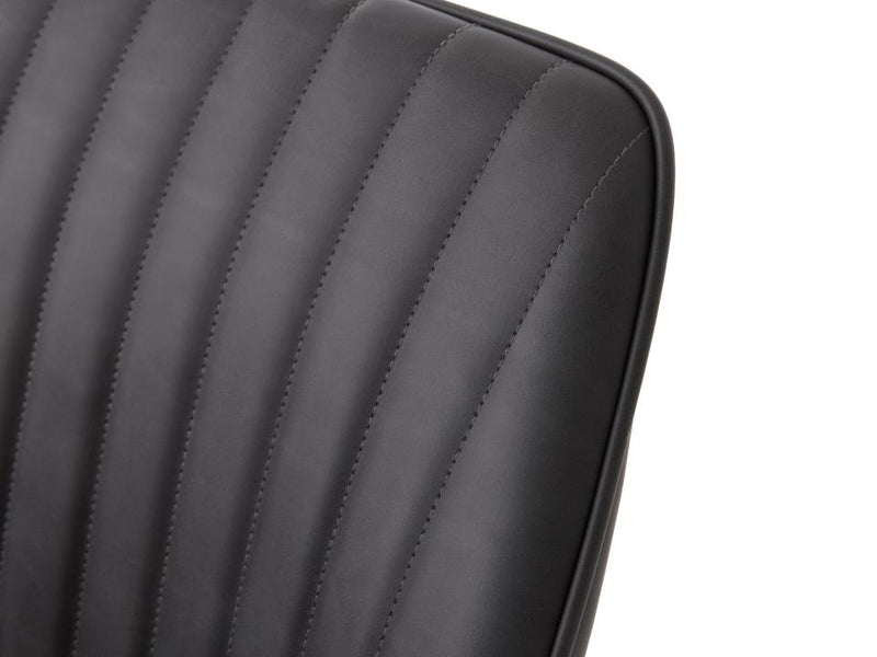 Nolan Spisebordsstol, Mørkegrå PU, 58x59,5x84 cm, Sæt af 2