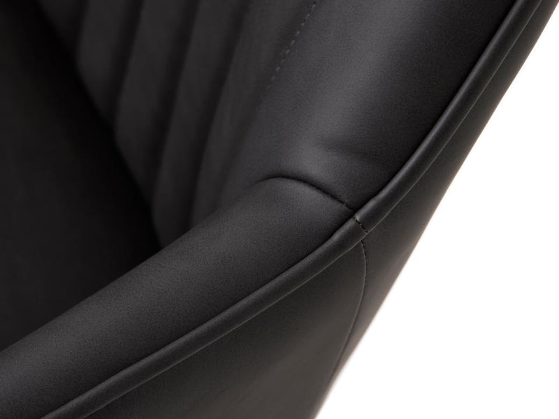 Nolan Spisebordsstol, Mørkegrå PU, 58x59,5x84 cm, Sæt af 2