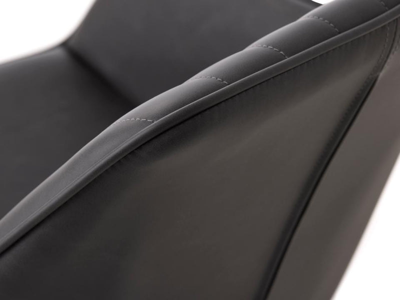 Nolan Spisebordsstol, Mørkegrå PU, 58x59,5x84 cm, Sæt af 2