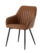 Nolan Spisebordsstol, Cognac PU, 58x59,5x84 cm, Sæt af 2