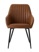 Nolan Spisebordsstol, Cognac PU, 58x59,5x84 cm, Sæt af 2