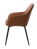 Nolan Spisebordsstol, Cognac PU, 58x59,5x84 cm, Sæt af 2