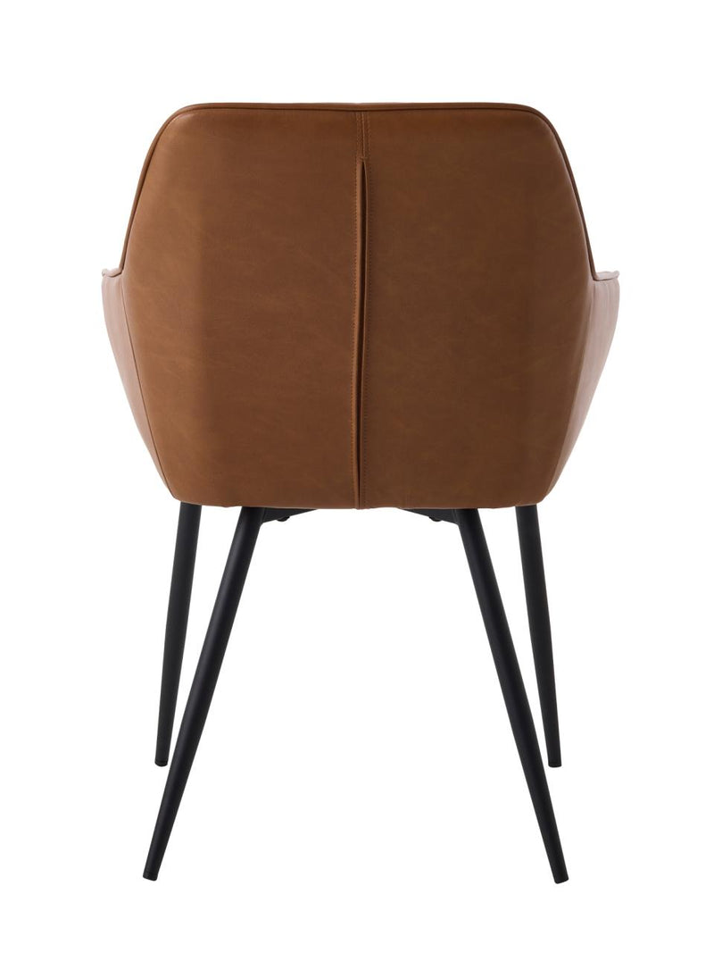 Nolan Spisebordsstol, Cognac PU, 58x59,5x84 cm, Sæt af 2