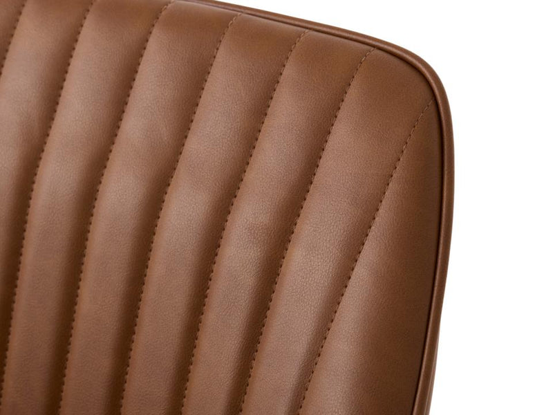 Nolan Spisebordsstol, Cognac PU, 58x59,5x84 cm, Sæt af 2