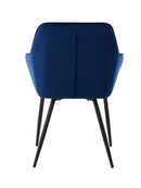 Nolan Spisebordsstol, Blå Velour, 58x59,5x84 cm, Sæt af 2