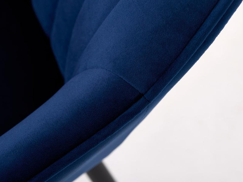 Nolan Spisebordsstol, Blå Velour, 58x59,5x84 cm, Sæt af 2