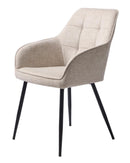 Nolan Spisebordsstol Sand Kvadratisk, 58x59,5x84 cm, Sæt af 2