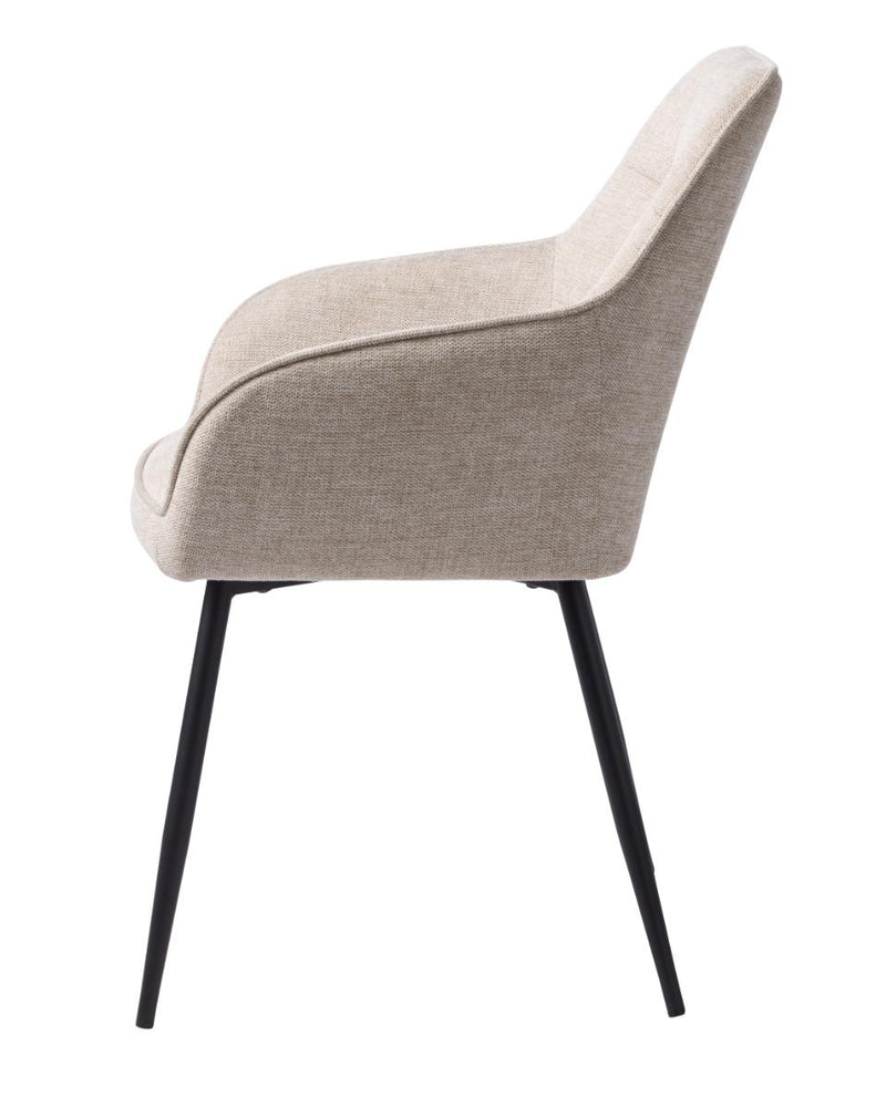 Nolan Spisebordsstol Sand Kvadratisk, 58x59,5x84 cm, Sæt af 2