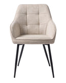 Nolan Spisebordsstol Sand Kvadratisk, 58x59,5x84 cm, Sæt af 2