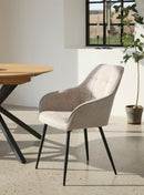 Nolan Spisebordsstol Sand Kvadratisk, 58x59,5x84 cm, Sæt af 2