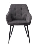 Nolan Spisebordsstol, Mørkegrå Kvadratisk, 58x59,5x84 cm, Sæt af 2