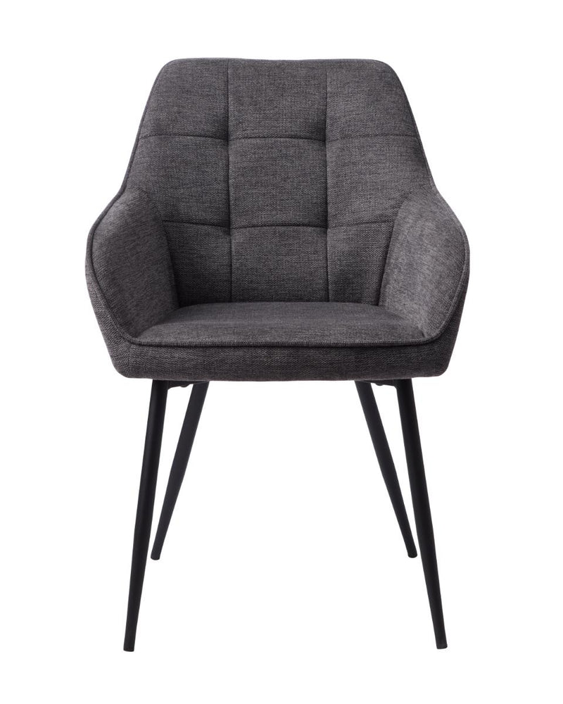 Nolan Spisebordsstol, Mørkegrå Kvadratisk, 58x59,5x84 cm, Sæt af 2