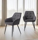 Nolan Spisebordsstol, Mørkegrå Kvadratisk, 58x59,5x84 cm, Sæt af 2