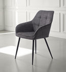 Nolan Spisebordsstol, Mørkegrå Kvadratisk, 58x59,5x84 cm, Sæt af 2