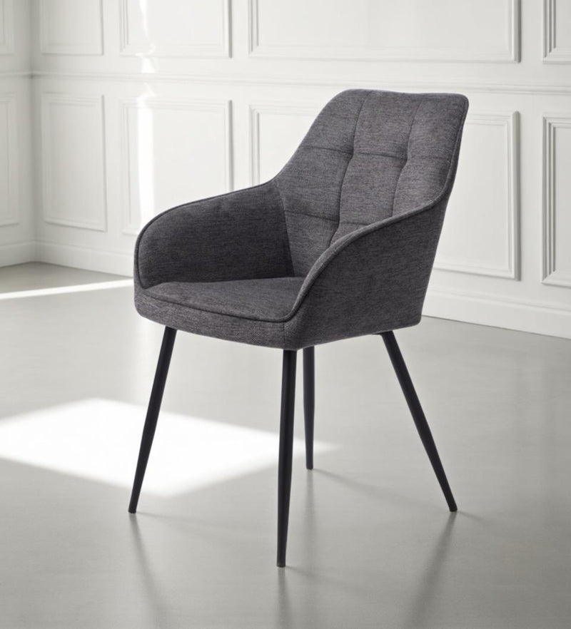 Nolan Spisebordsstol, Mørkegrå Kvadratisk, 58x59,5x84 cm, Sæt af 2