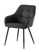 Nolan Spisebordsstol, Mørkegrå PU Kvadratisk, 58x59,5x84 cm, Sæt af 2