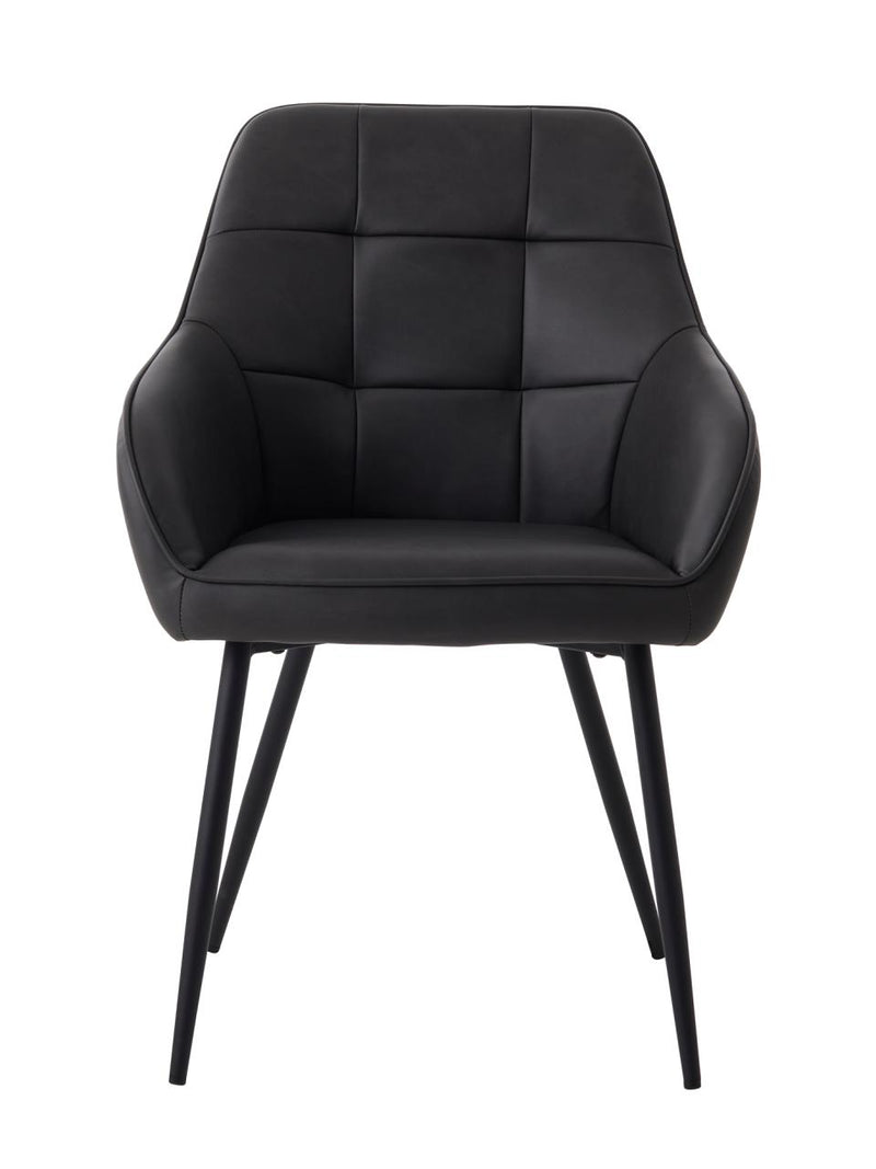 Nolan Spisebordsstol, Mørkegrå PU Kvadratisk, 58x59,5x84 cm, Sæt af 2